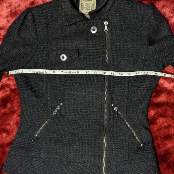 Ruff Hewn Moto Style Wool Blend Jacket - Picture 10 of 12